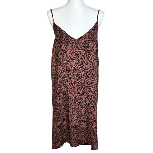 GB Lounge Dress With Topper Set Size XL Brown Black Animal Rayon Loungewear - Picture 1 of 16